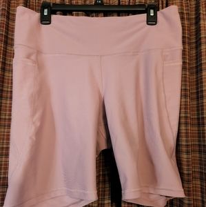 Pinkish/purple high waisted 8" biker shorts